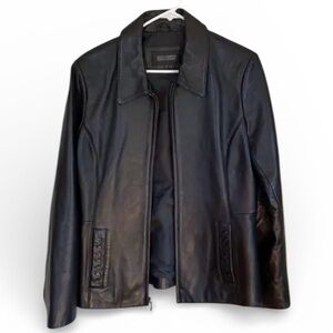 DONNY BROOK -WOMEN’S Classic Black Leather Jacket